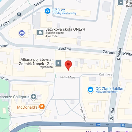 Mapa Zlín